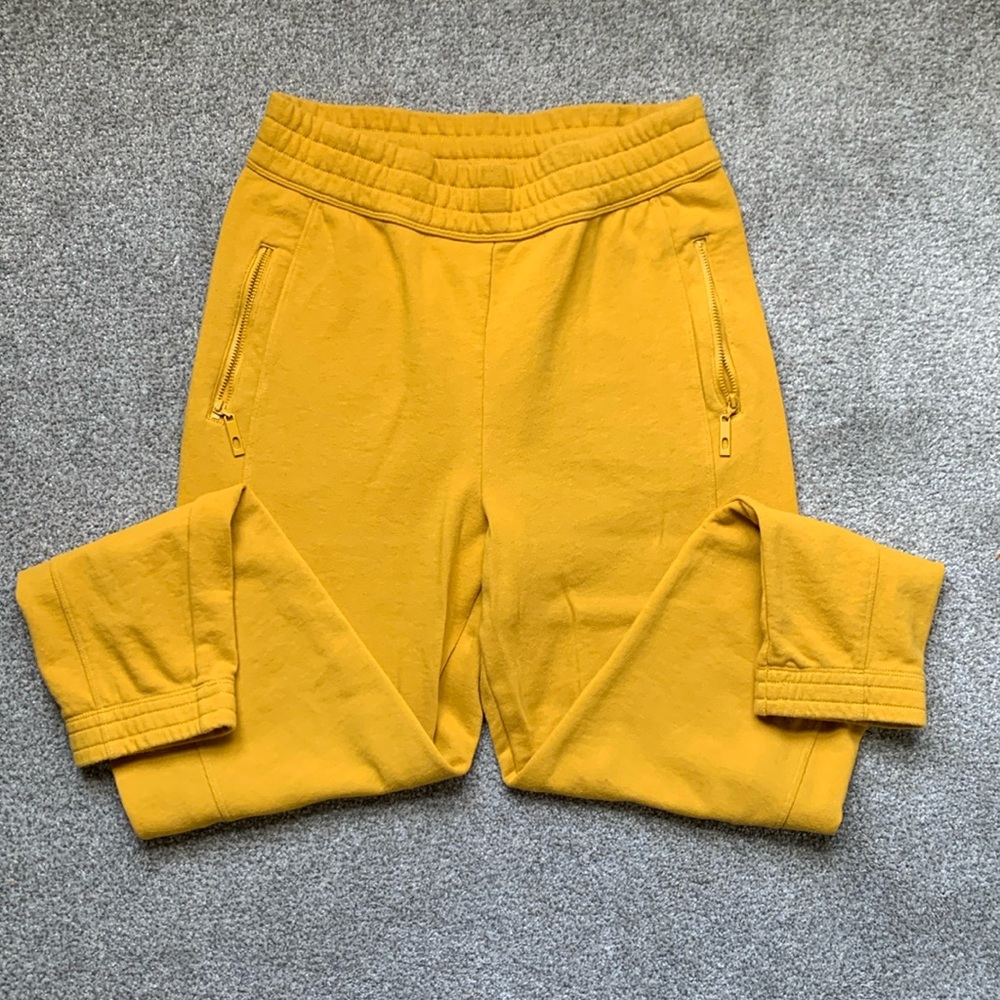Mustard yellow cotton Fabletics joggers size M